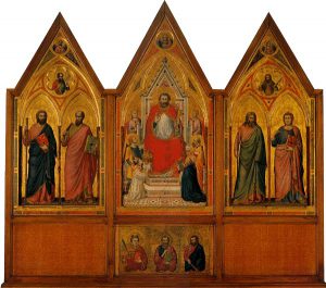 Giotto, Polittico Stefaneschi, verso, tempera e oro su tavola, 1320, Città del Vaticano, pinacoteca Vaticana