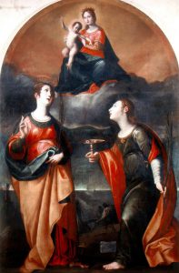 Giovanni Bernardino Azzolino, Madonna col Bambino e le Ss. Caterina e Lucia, XVII sec., Lagonegro (Potenza), chiesa di San Nicola al Castello